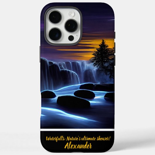 Betoverende nachtelijke watervallen met een persoo Case-Mate iPhone case (Achterkant)
