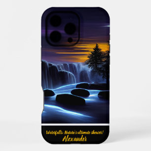 Betoverende nachtelijke watervallen met een persoo iPhone 16 pro max hoesje