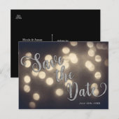 Betoverende Nachtlichtjes Elegante Save the Date Aankondigingskaart (Voorkant / Achterkant)