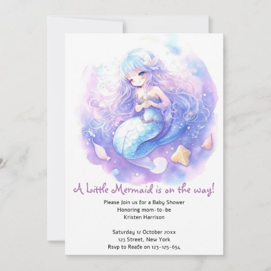 Betoverende Ocean Fantasy Zeemeermin Baby shower Kaart (Voorkant)