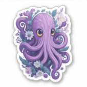 "Betoverende octopusdroom: Studio Ghibli geïnspire Sticker (Voorkant)