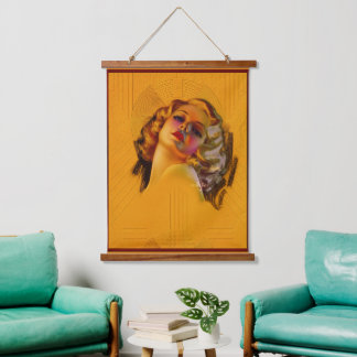 Betoverende ogen Art Deco-portret door Zoe Mozert Hangend Wandkleed
