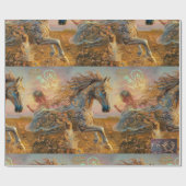 Betoverende oker verf paard inpakpapier (Vlak)