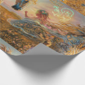 Betoverende oker verf paard inpakpapier (Hoek)