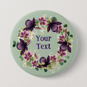 Betoverende Olive Flower Wreath repel statement Ronde Button 7,6 Cm