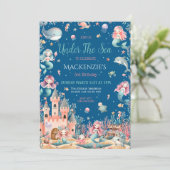 Betoverende onder het Zee Zeemeermin verjaardagsfe Kaart (Staand voorkant)