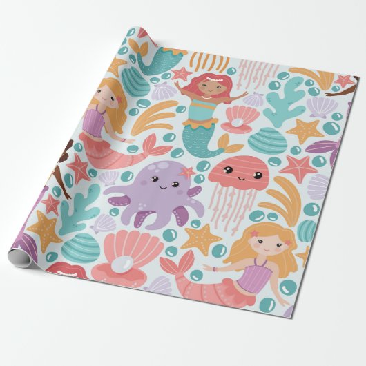 Betoverende onderwaterwereld cadeaupapier (Uitgerold)