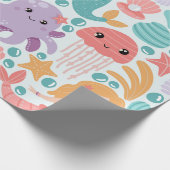Betoverende onderwaterwereld cadeaupapier (Hoek)