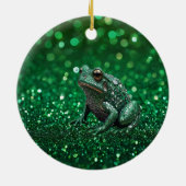 Betoverende opkomst: de groene sprankelkikker keramisch ornament (Achterkant)