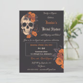 Betoverende oranje boeket op crèmekleurige schedel kaart (Staand voorkant)