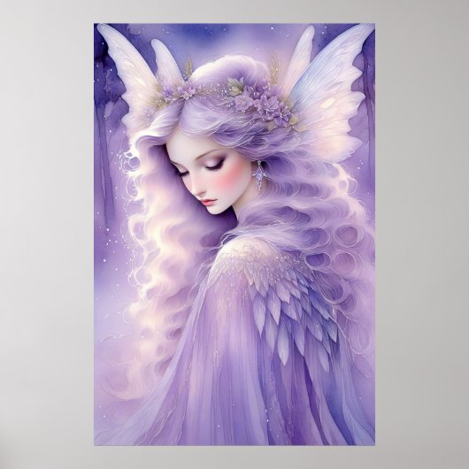 Betoverende Paarse Glow Fairy Poster (Voorkant)