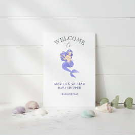 Betoverende Paarse Zeemeermin Baby Shower Uitnodig Kaart
