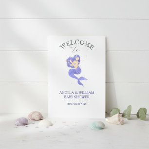 Betoverende Paarse Zeemeermin Baby Shower Uitnodig Kaart