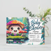 Betoverende Paddenstoelenweide Baby Shower Kaart (Staand voorkant)