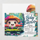 Betoverende Paddenstoelenweide Baby Shower Kaart (Voorkant / Achterkant)