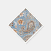 Betoverende Paisley Perzik en Blauw Servet (Hoek)