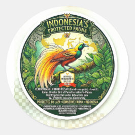Betoverende Paradijsvogel Kunst - Levendig Indones Ronde Sticker