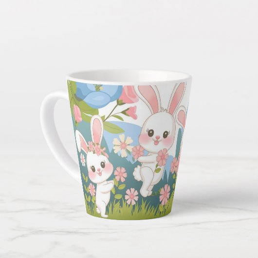 Betoverende Pasen feest ontwerp Latte Mok (Linkerhoek)