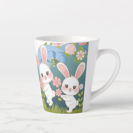 Betoverende Pasen feest ontwerp Latte Mok (Rechts)