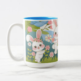 Betoverende Pasen feest ontwerp Tweekleurige Koffiemok