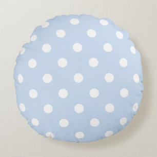 Betoverende pastel lichtblauw met grote stippen rond kussen
