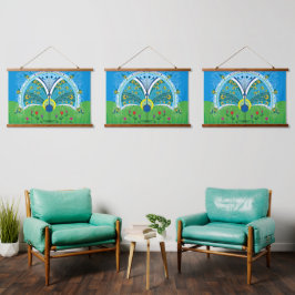 Betoverende Pauw Symmetrie Hangend Wandkleed