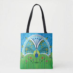 Betoverende Pauw Symmetrie Tote Bag