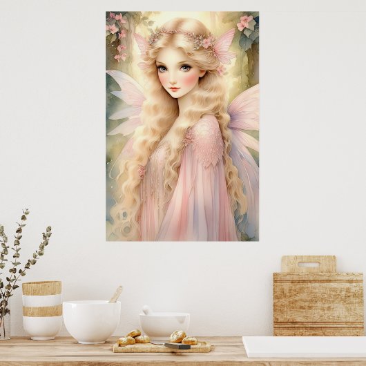 Betoverende Peach Glow Fairy Poster (Keuken)
