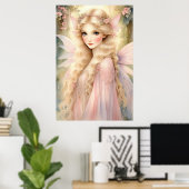 Betoverende Peach Glow Fairy Poster (Thuiskantoor)