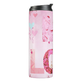 Betoverende PInk thema MY LOVE Thermal Tumbler Thermosbeker