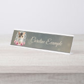 Betoverende, pluizige kitten bureau naambordje (Voorkant)