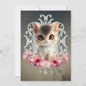 Betoverende, pluizige kitten kaart (Achterkant)