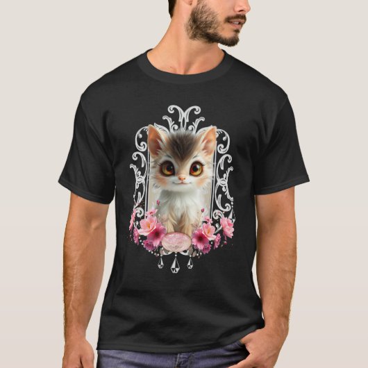 Betoverende, pluizige kitten t-shirt (Voorkant)