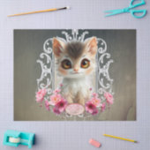 Betoverende, pluizige kitten tissuepapier (Craft)