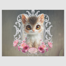 Betoverende, pluizige kitten tissuepapier