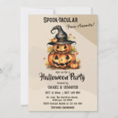 betoverende pompoen heks Pet schattig halloween Kaart (Voorkant)