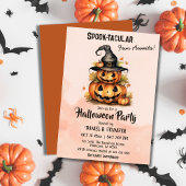 Betoverende Pompoen Heksenhoed cute Halloween Kaart