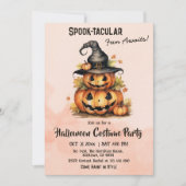 Betoverende Pompoen Heksenhoed leuke Halloweenfees Kaart (Voorkant)