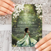 Betoverende prinses & kikker groene jurk Quinceañe Kaart