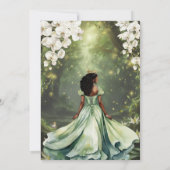 Betoverende prinses & kikker groene jurk Sweet 16 Kaart (Achterkant)