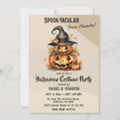 Betoverende Pumpkin Witch Pet leuke Halloween fees Kaart (Voorkant)