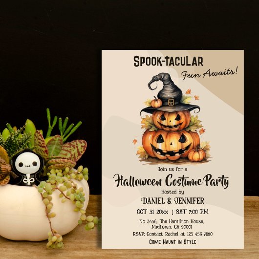 Betoverende Pumpkin Witch Pet leuke Halloween fees Kaart