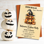 Betoverende Pumpkin Witch Pet leuke Halloween fees Kaart