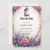 Betoverende Raven Bruiloftcollectie Save The Date (Voorkant)