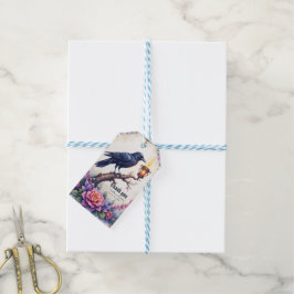 Betoverende Raven Bruiloftscollectie Cadeaulabel