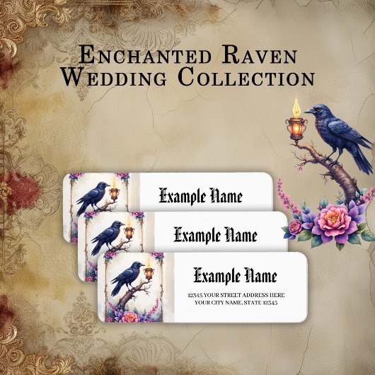 Betoverende Raven Bruiloftscollectie Etiket