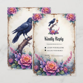 Betoverende Raven Bruiloftscollectie RSVP Kaartje