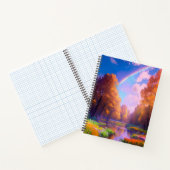 Betoverende regenboog boven het Misty Forest Notitieboek (Binnen)