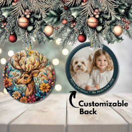 Betoverende rendier kerst keramiek keramisch ornament