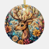 Betoverende rendier kerst keramiek keramisch ornament (Voorkant)